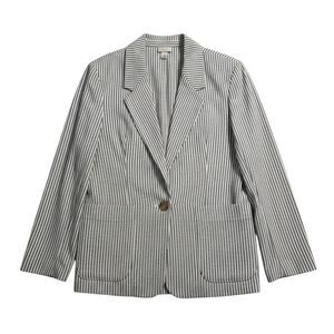 A New Day Women’s Linen-Blend Striped Blazer Lightweight